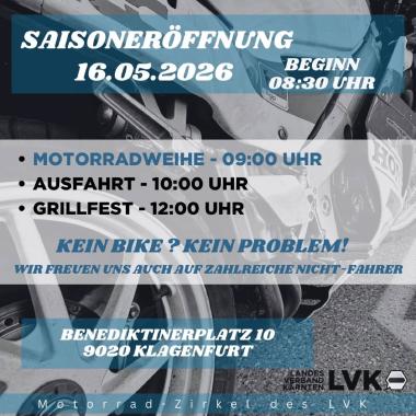 IG Bild: LVK season opener -ride & grill
Wir freuen uns auf zahlreiche Gäste✌️
offen für alle Bikes!🏍️🛵
Treffpunkt: Benediktinerplatz 10

Grillerei auch für Auto- und Radfahrer! 😉

#motorradliebe #mkvbringts #motorradtour #weihe